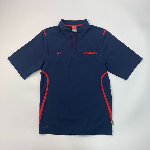 Nike Arizona Wildcats Polo Shirt Men XS Extra Small Navy Blue FitDry Performance - Picture 2 of 13